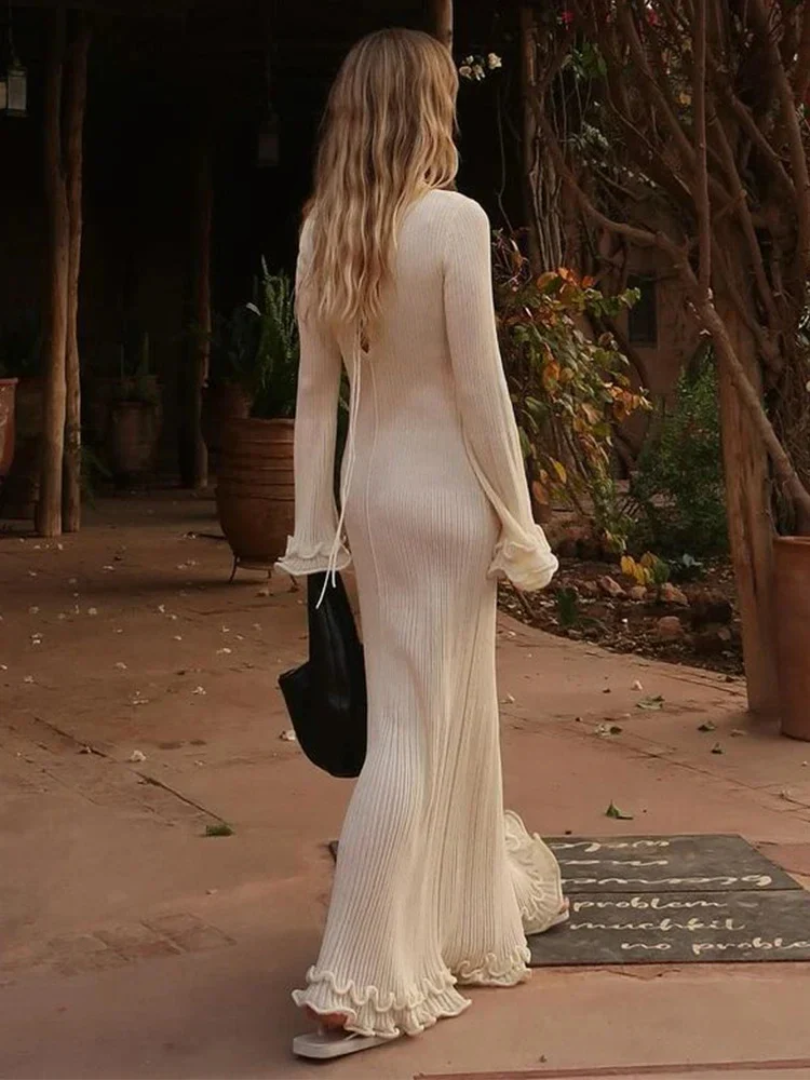 Damen Maxikleid Elegantes Design Fließender Stoff für Hochzeitsgast und Sommeranlässe-2