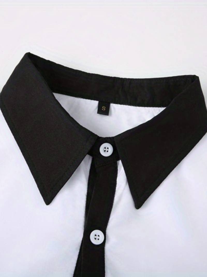 Herrenhemd Langarm Kontrastdesign 100% Baumwolle Casual-3