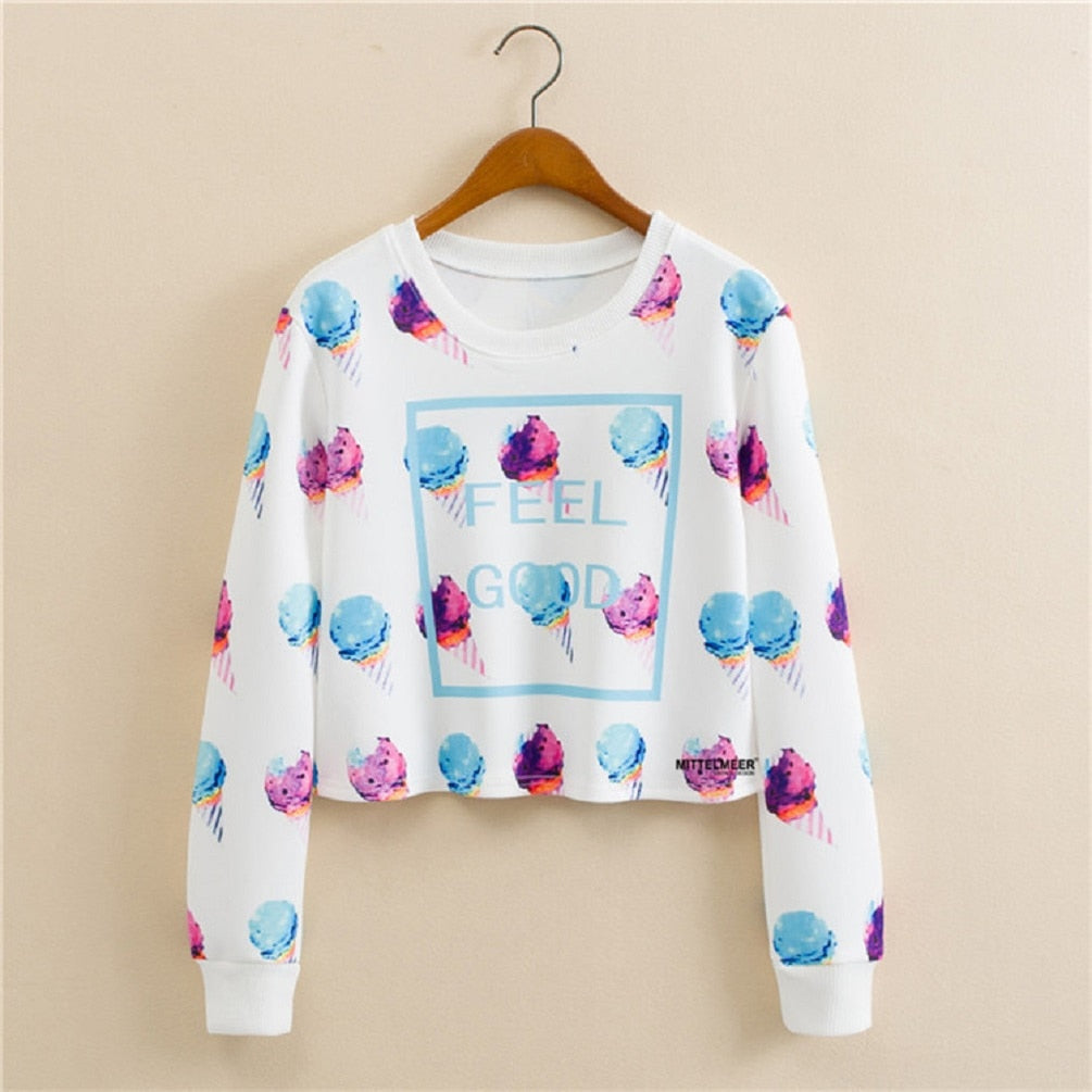 Bedrucktes Sweatshirt Mit Kragen