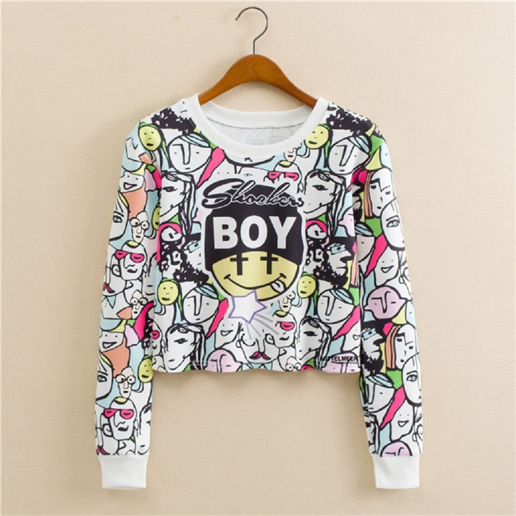 Bedrucktes Sweatshirt Mit Kragen