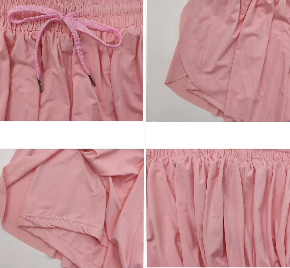 Damen 2-in-1 Fitness Shorts Atmungsaktiv für Sport und Freizeit 4