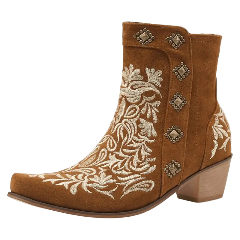 Damen Ankle Boots Traditioneller Westernstil Kunstleder 0