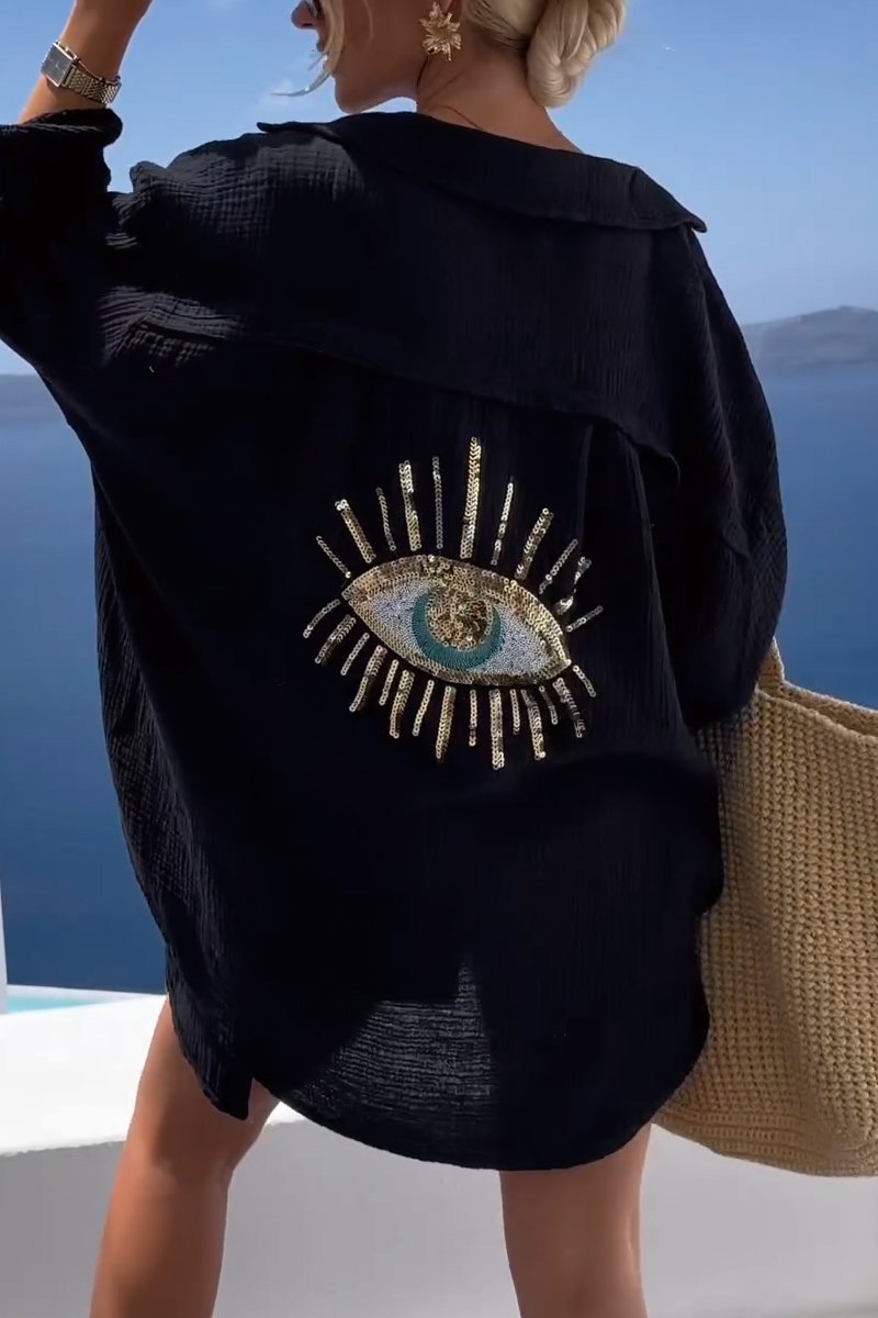 Damen Casual Shirt mit Alziendem Auge 4