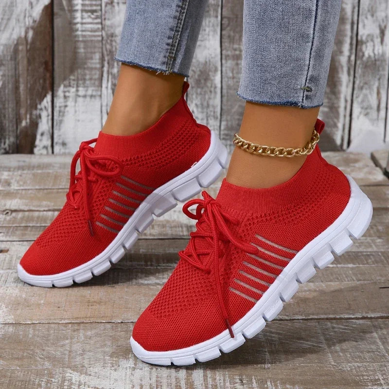 Damen Freizeit Sneakers Atmungsaktiv Mesh Leicht 10