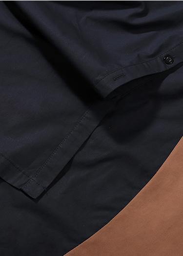 Damen Hemdkleid mit langen Fledermausärmeln im Patchwork-Stil 4