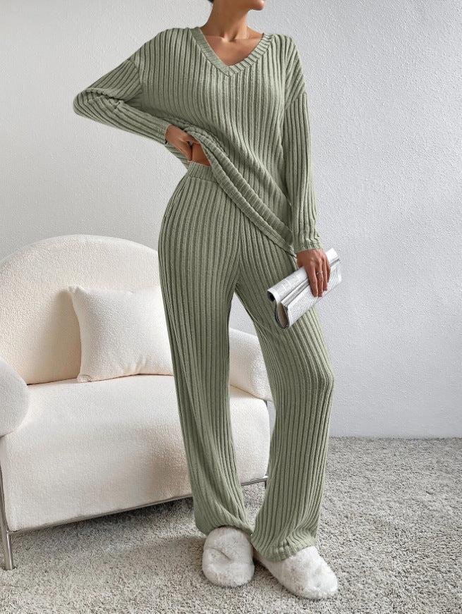 Damen Lounge Set Ribbed Strick 5