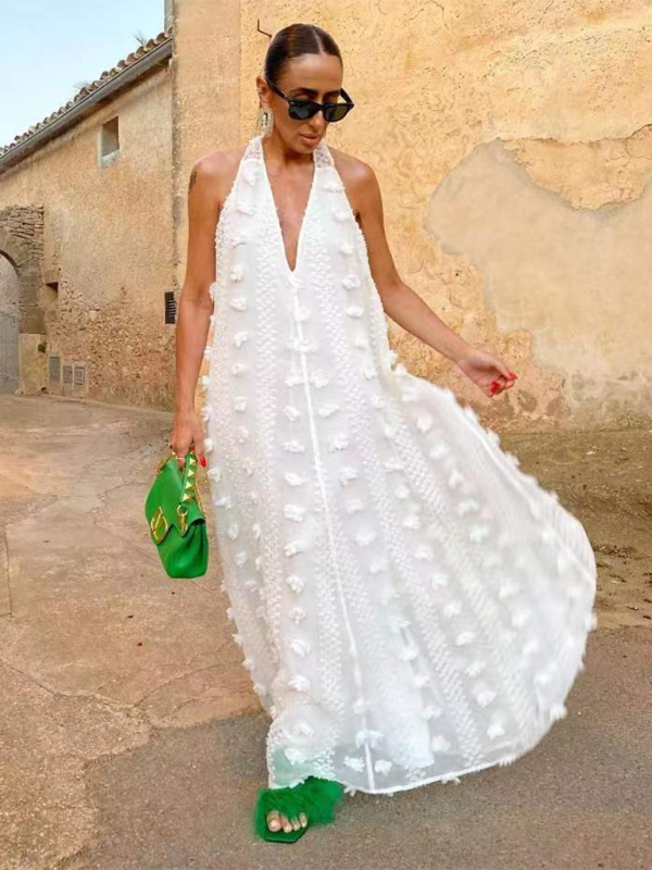 Damen Maxikleid Floral Halterdesign Sommer Festlich 4