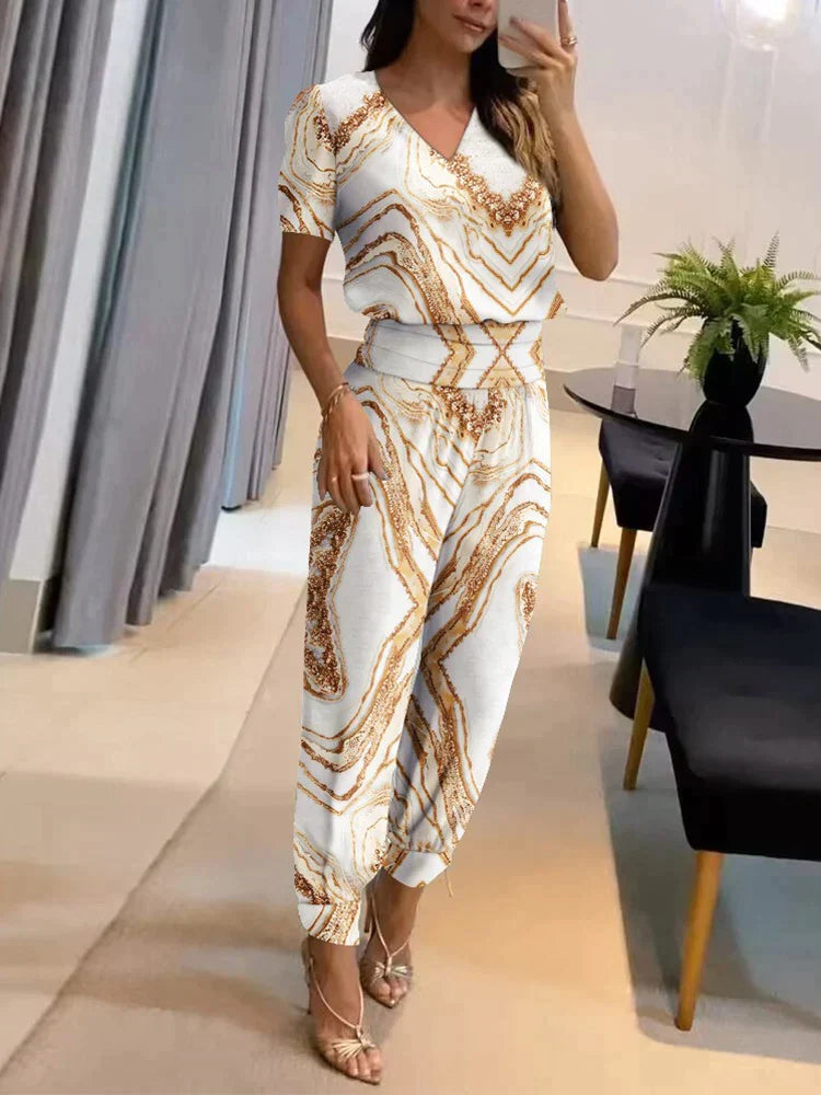 Damen Set Lässiges Oberteil und Hose Moderne Passform Hochwertige Stoffe 8