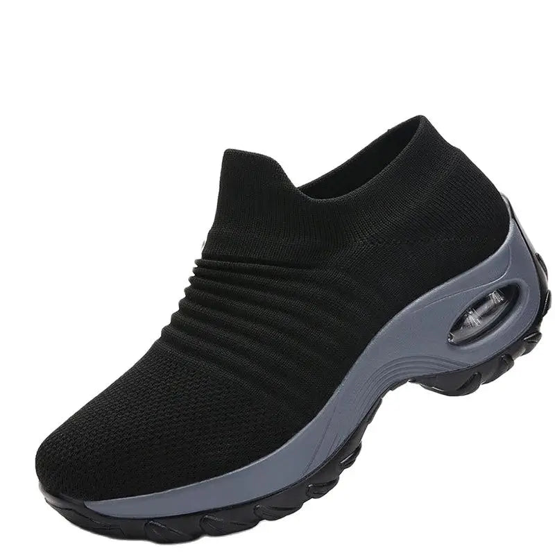 Damen Sneakers Plattform Atmungsaktives Obermaterial Rutschfeste Sohle 2