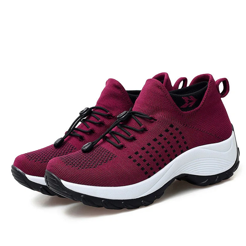 Damen Sneakers Plattform Schuhe für Freizeit und Sport 4