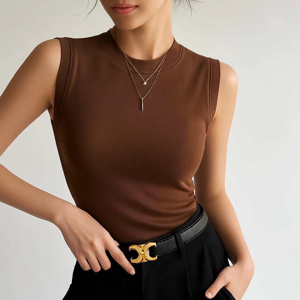 Damen Tanktop Enganliegend Atmungsaktives Material 1