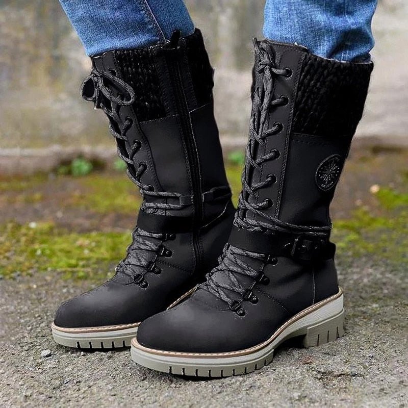 Damen Winterstiefel mit seitlichem Reißverschluss 1