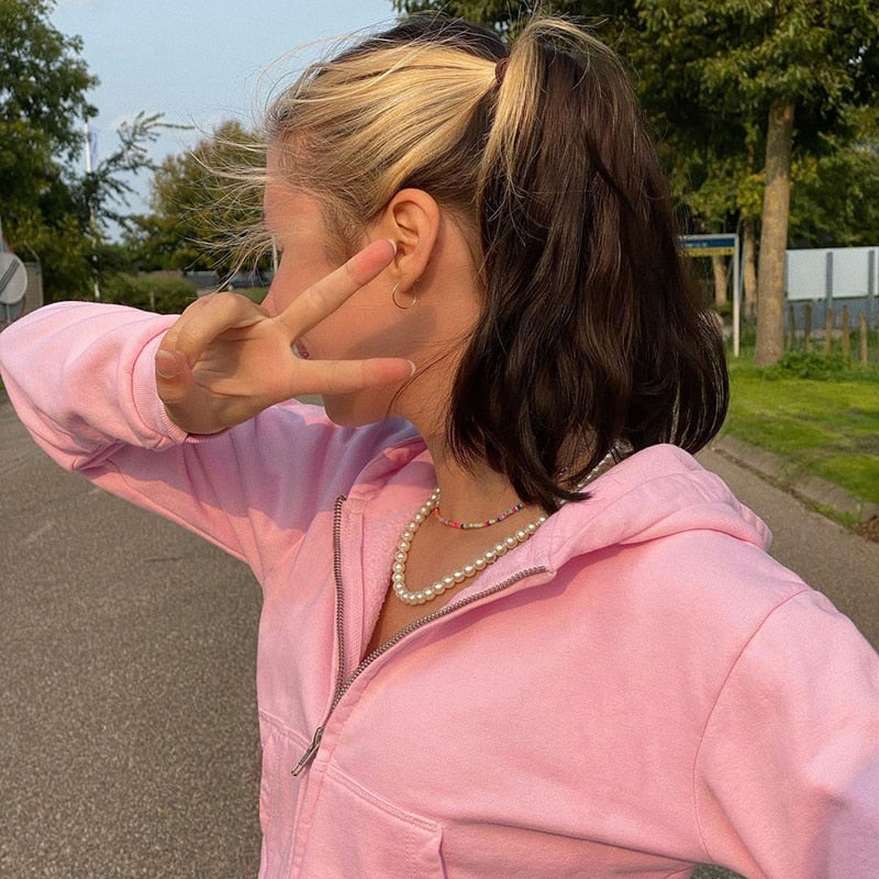 Extra Schmaler Kapuzenpullover Mit Reißverschluss