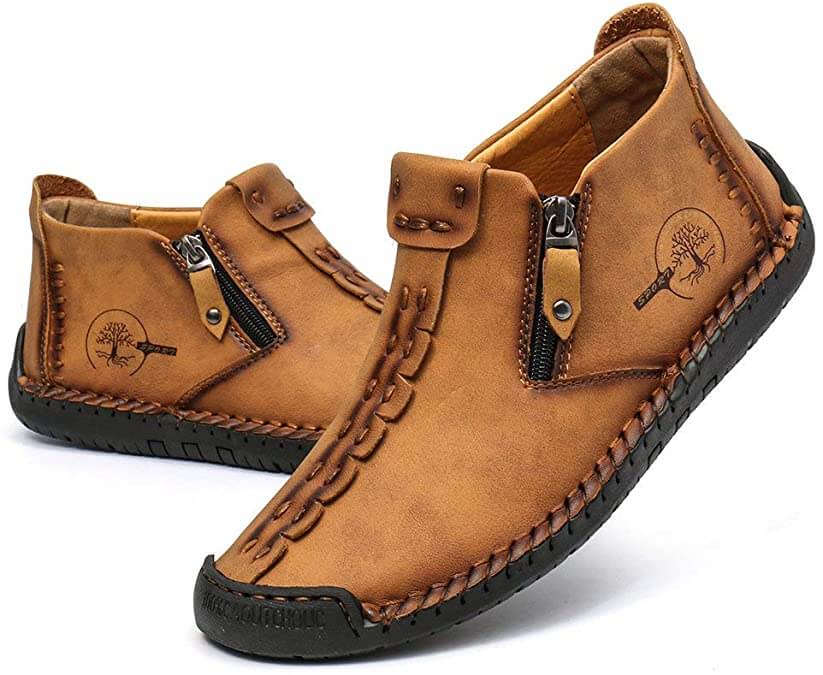 Herren Vintage Hand Genäht Stiefelette