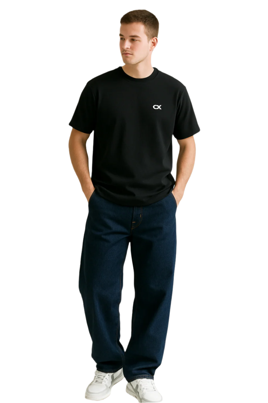 Herren Baggy Jeans Weite Beine Denim 0