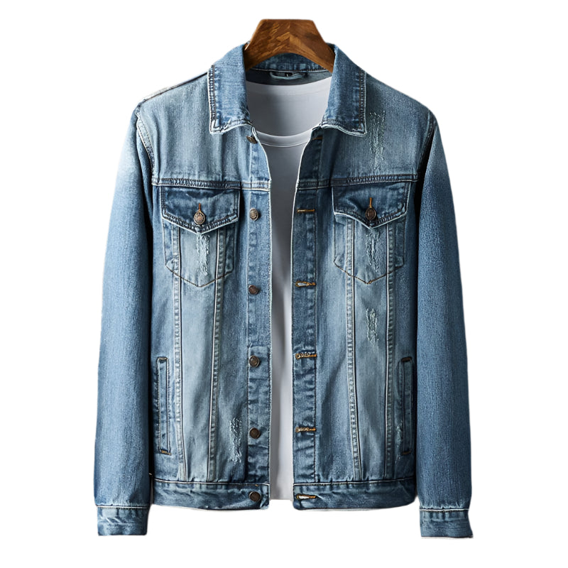Herren Denim Jacke Maßgeschneiderter Stil Robuste Baumwolle 0