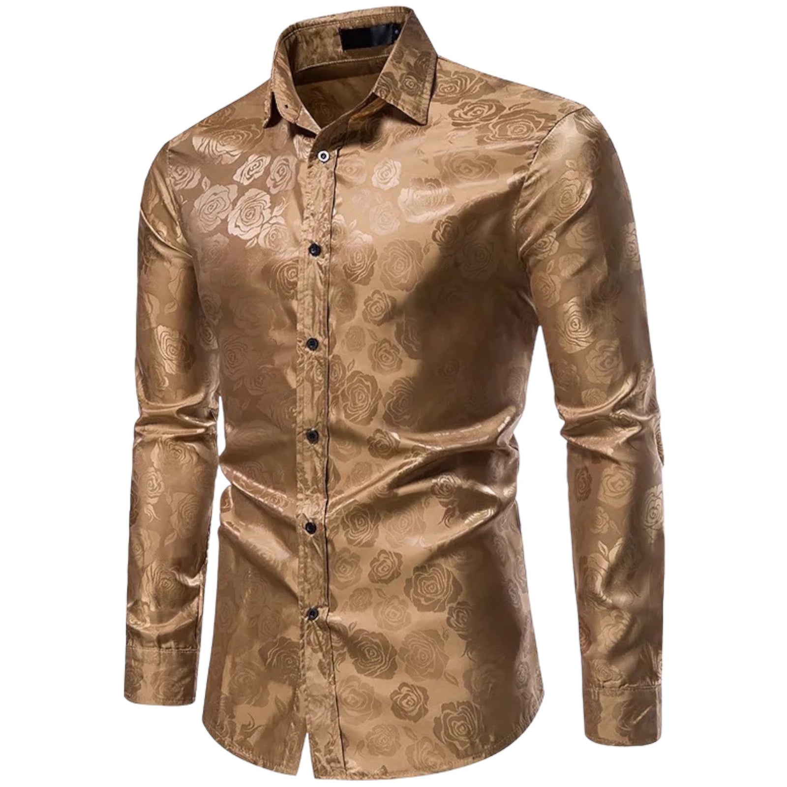 Herrenhemd Langarm Florales Design Bequemer Stoff 5