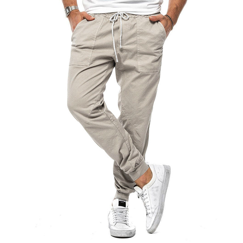 Herren Hose Modernes Design Baumwolle Grün Beige-1
