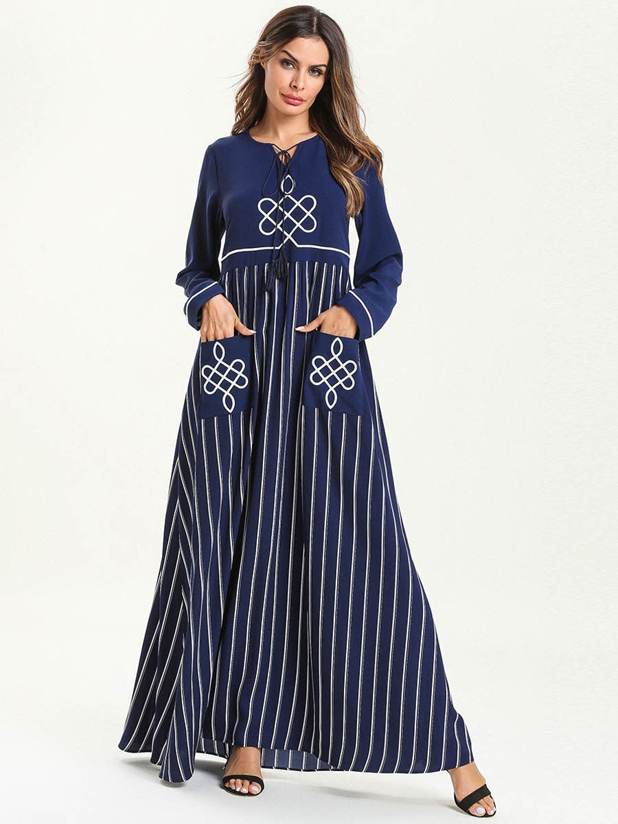 Kaftan Langärmeliges Maxikleid