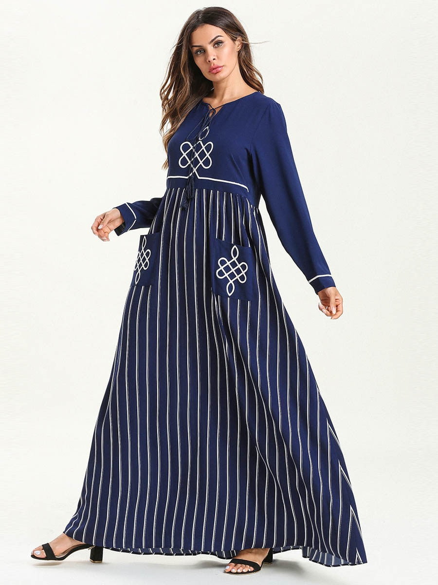 Kaftan Langärmeliges Maxikleid