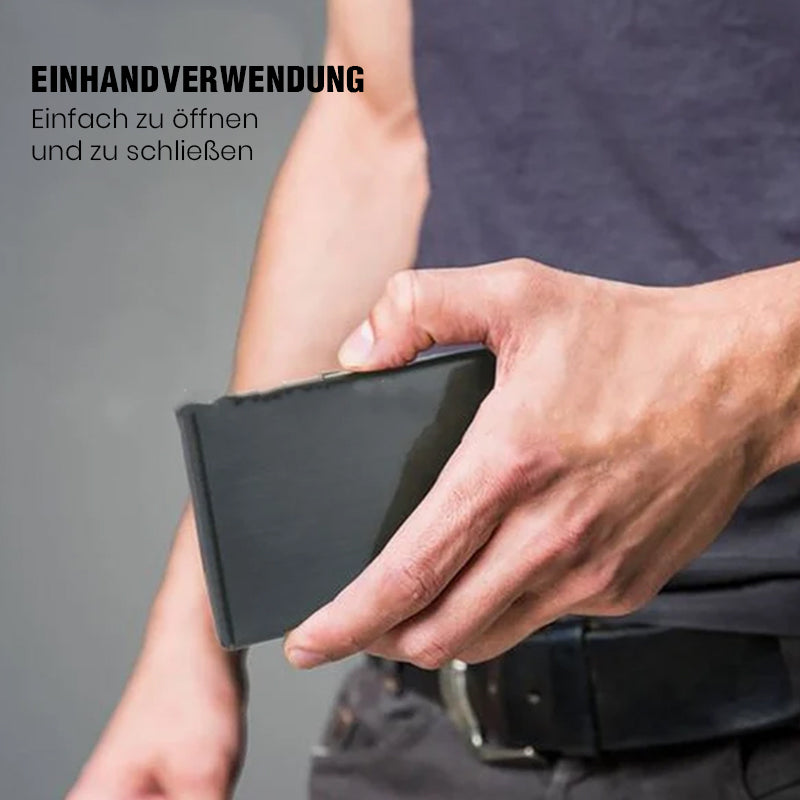 Moderne RFID-Kartenetui für Männer und Frauen mit Bajonettverschluss und Platz für 6 Karten 3