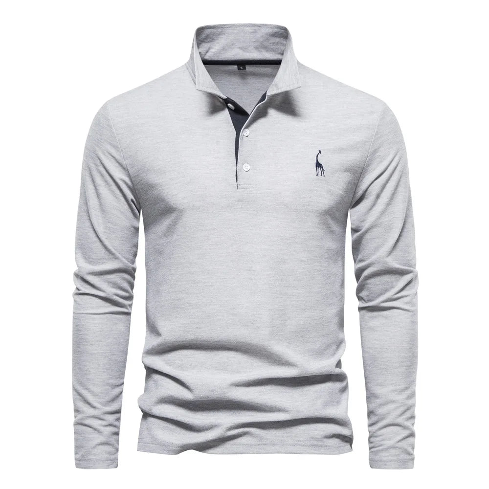Variant image for Herren Langarmshirt Polo Stil Atmungsaktive Baumwolle für Komfort und Eleganz-31