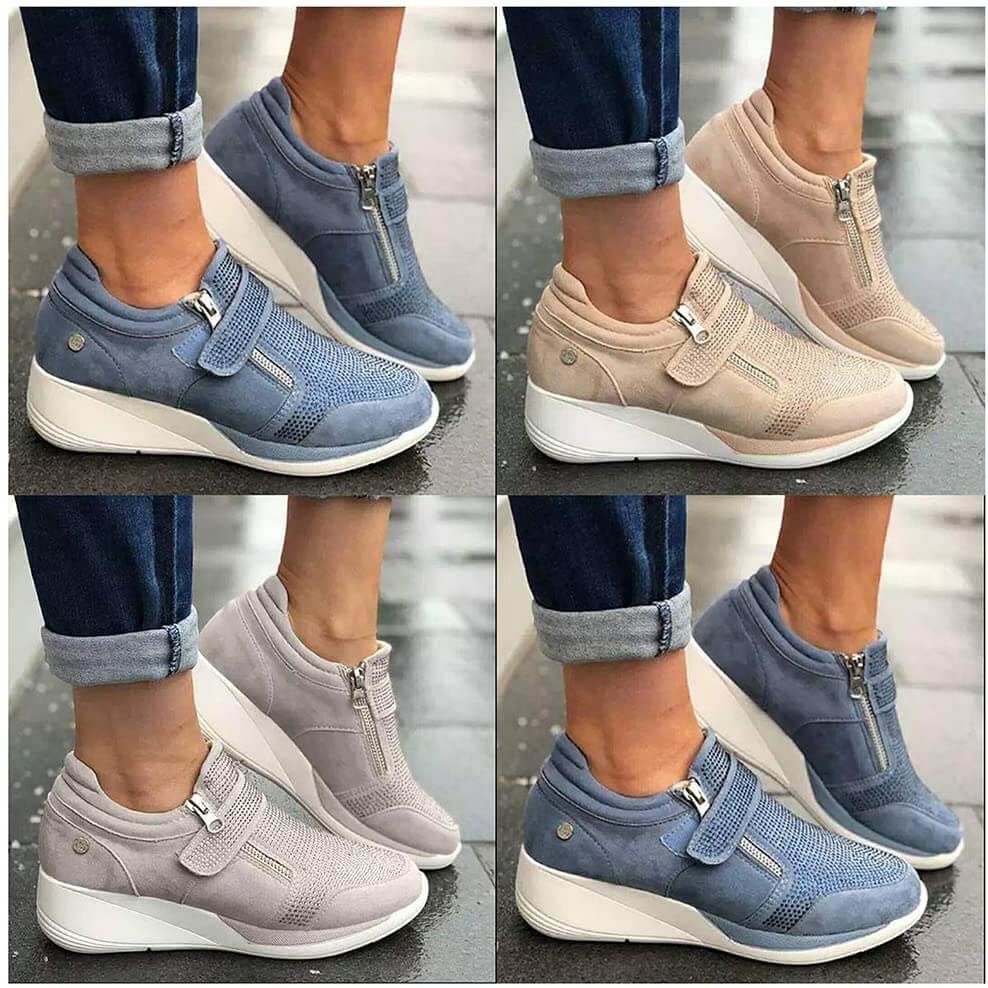 Plateau-Sneakers Mit Reißverschluss Für Frauen