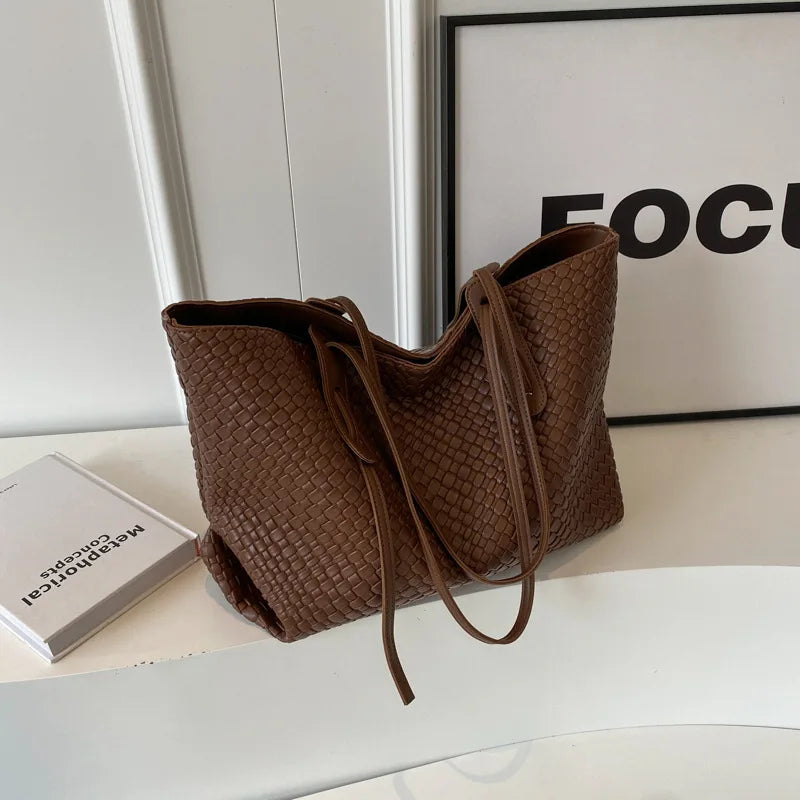 Damen Umhängetasche Geflochtenes Design Kunstleder für Alltag und Freizeit 6