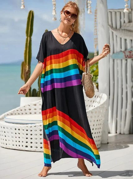 Variant image for Damen Boho Kleid Lang Mit Grafischem Druck Aus 100% Polyester-33