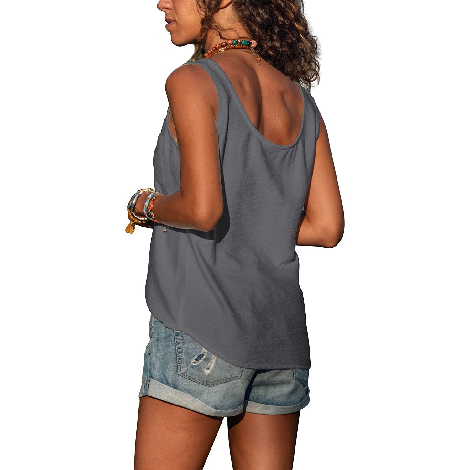 Damen Tanktop Slim Fit Baumwolle Ibiza Stil-2