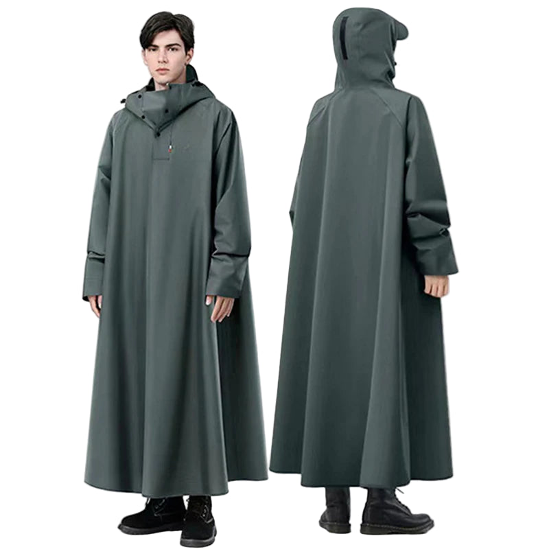 Unisex Regenmantel Lang Oxford Gewebe Wasserdicht mit Kapuze 7