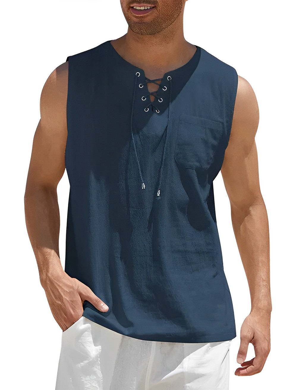 Variant image for Herren Tanktop Atmungsaktiv Baumwolle - Gym Tanktop für Männer, Bequem und Vielseitig-43