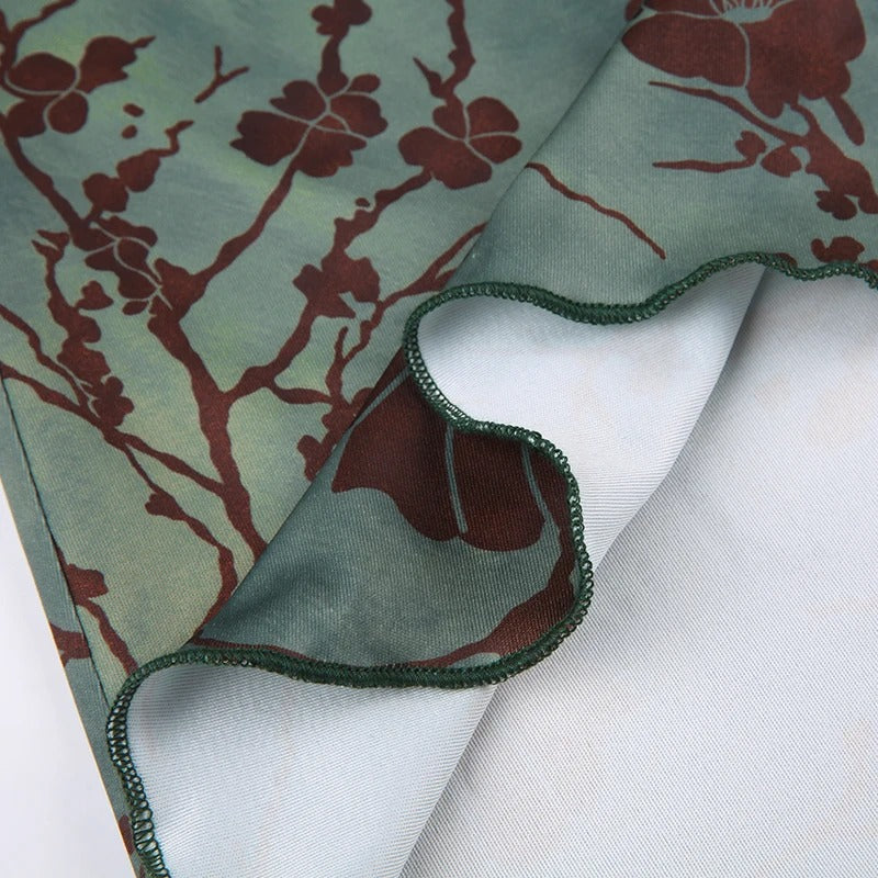 Vintage-Midi-Rock mit Blumenprint