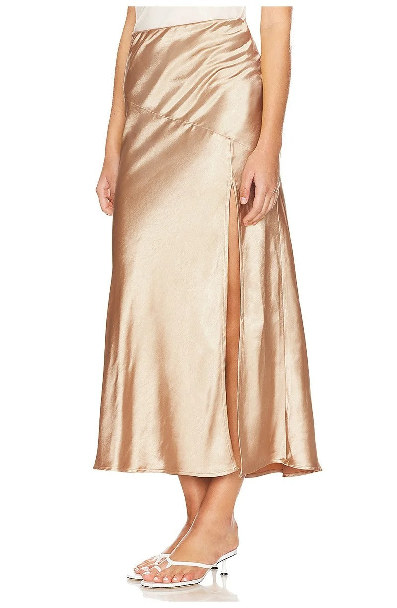 Schwarzer Bodyconrock aus Satin für Damen