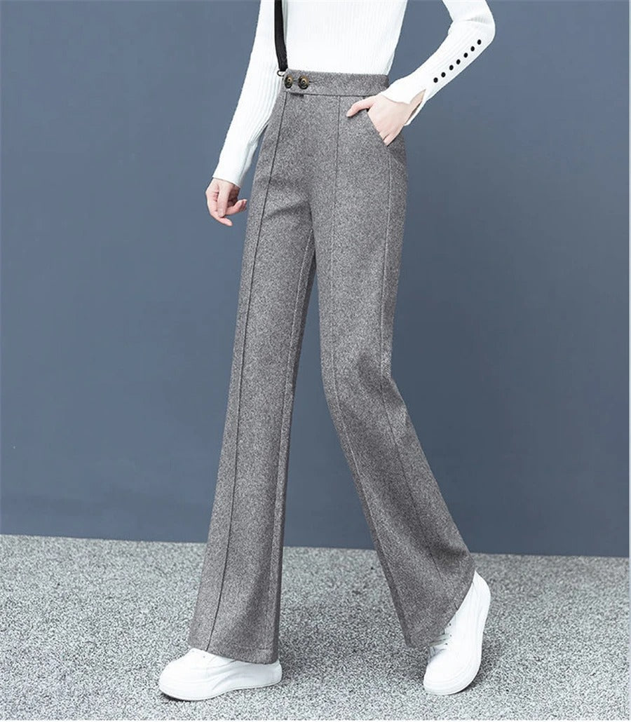 Damenhose aus Wollmischung, gerade geschnitten