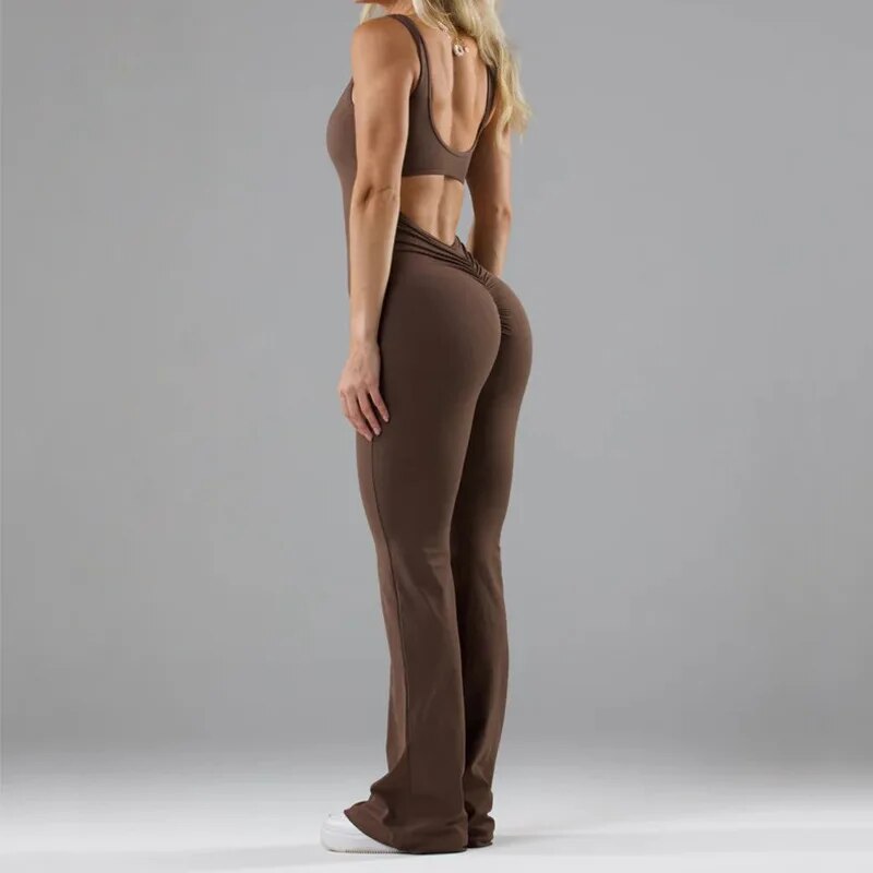 Damen Jumpsuit Ausgestellte Beine Rückenfrei Polyester für Festliche Anlässe-6