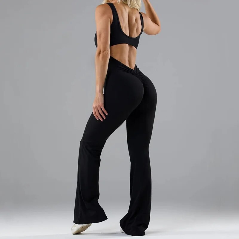 Damen Jumpsuit Ausgestellte Beine Rückenfrei Polyester für Festliche Anlässe-2