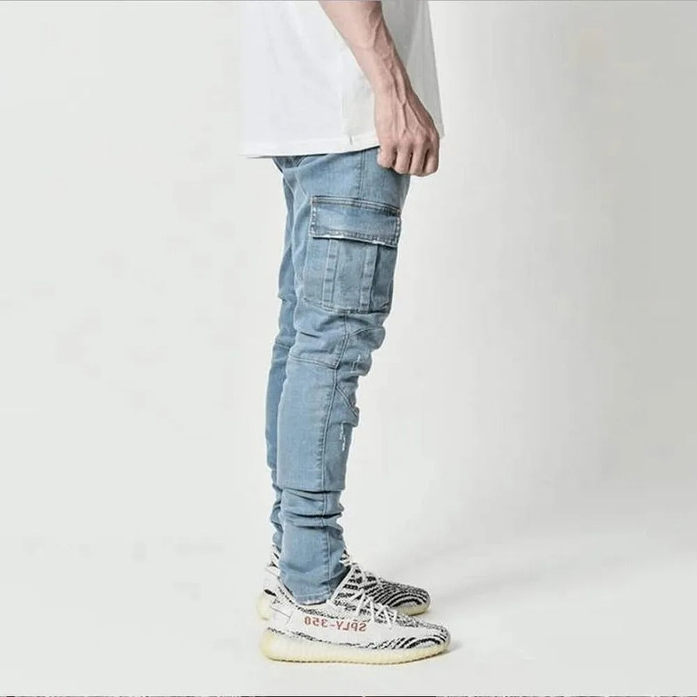 Elastische Mehrtaschenjeans für Männer