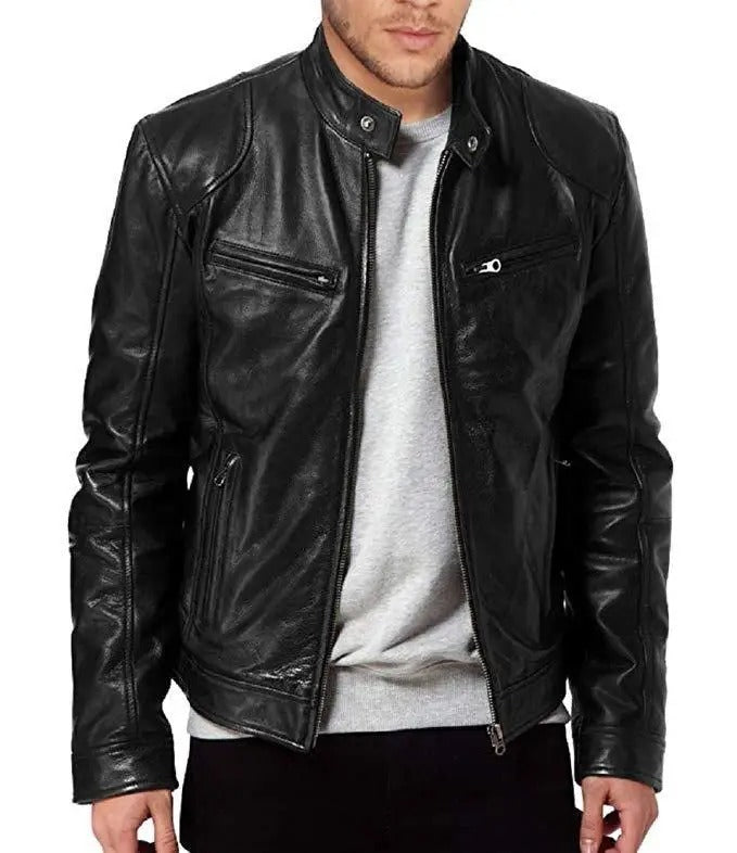 Herren Slim Fit Motorradjacke