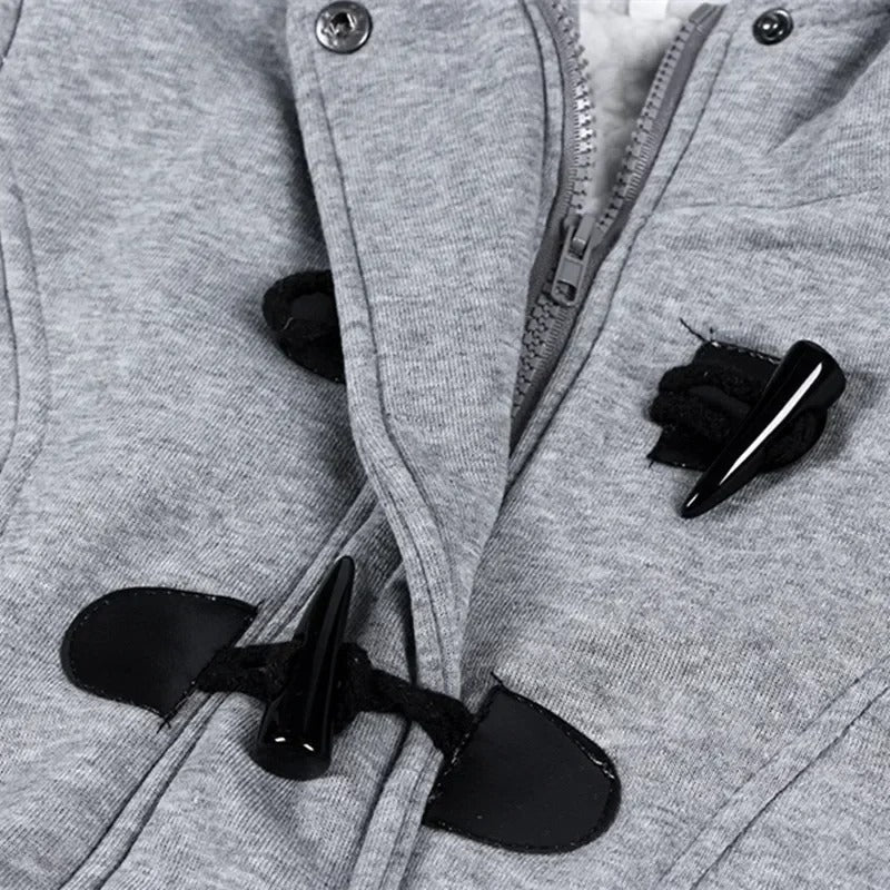 Lässiger Winter-Knopf-Hoodie für Frauen