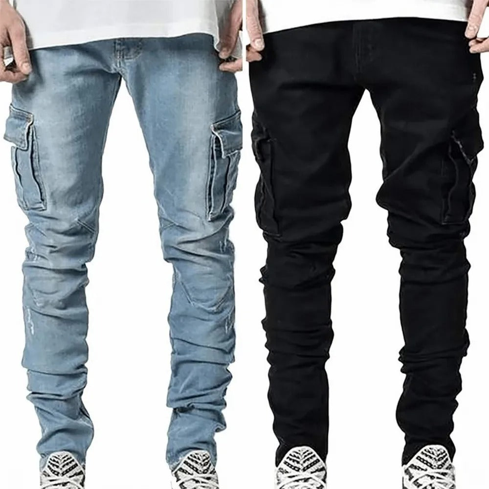 Elastische Mehrtaschenjeans für Männer