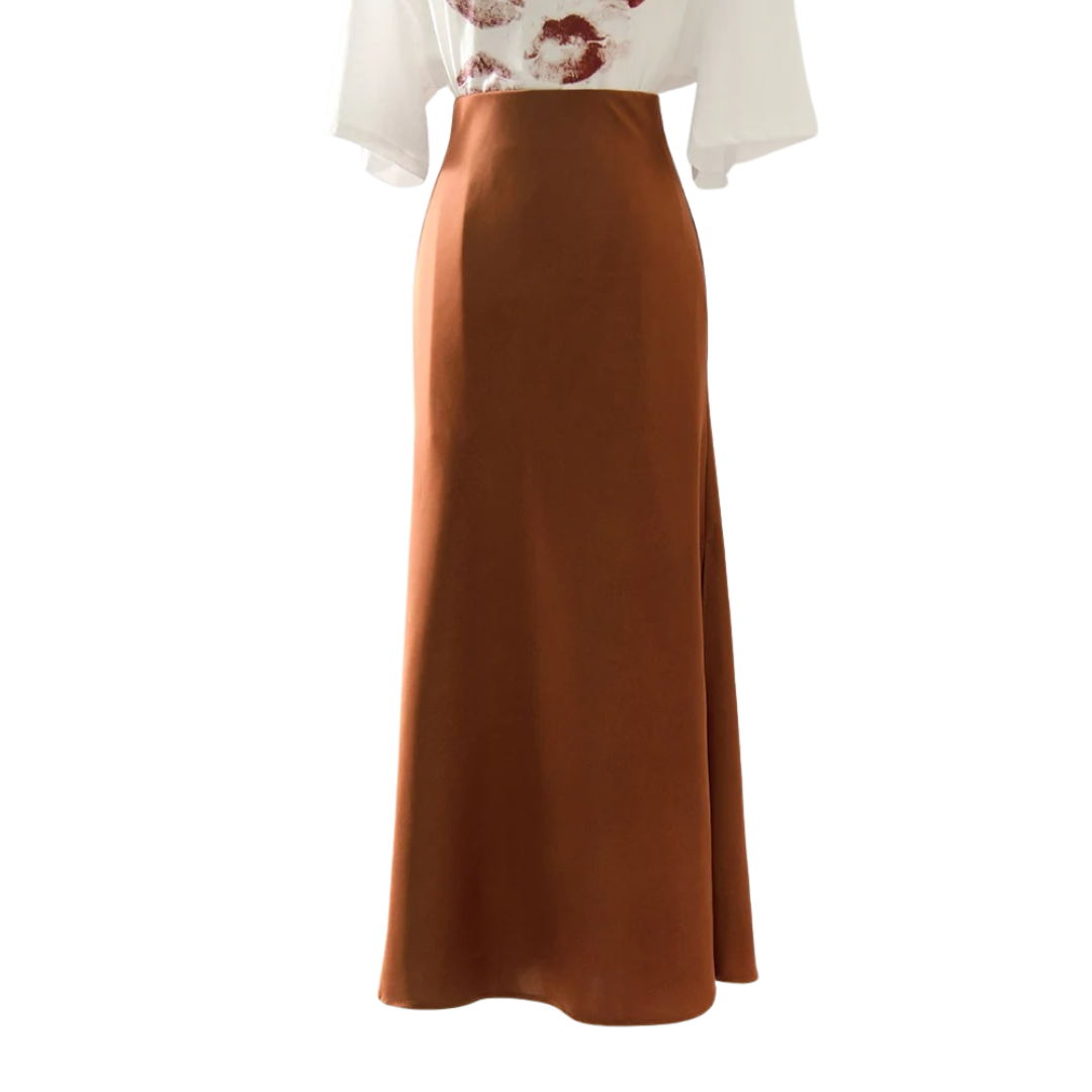 Satin-Faltenrock für Damen