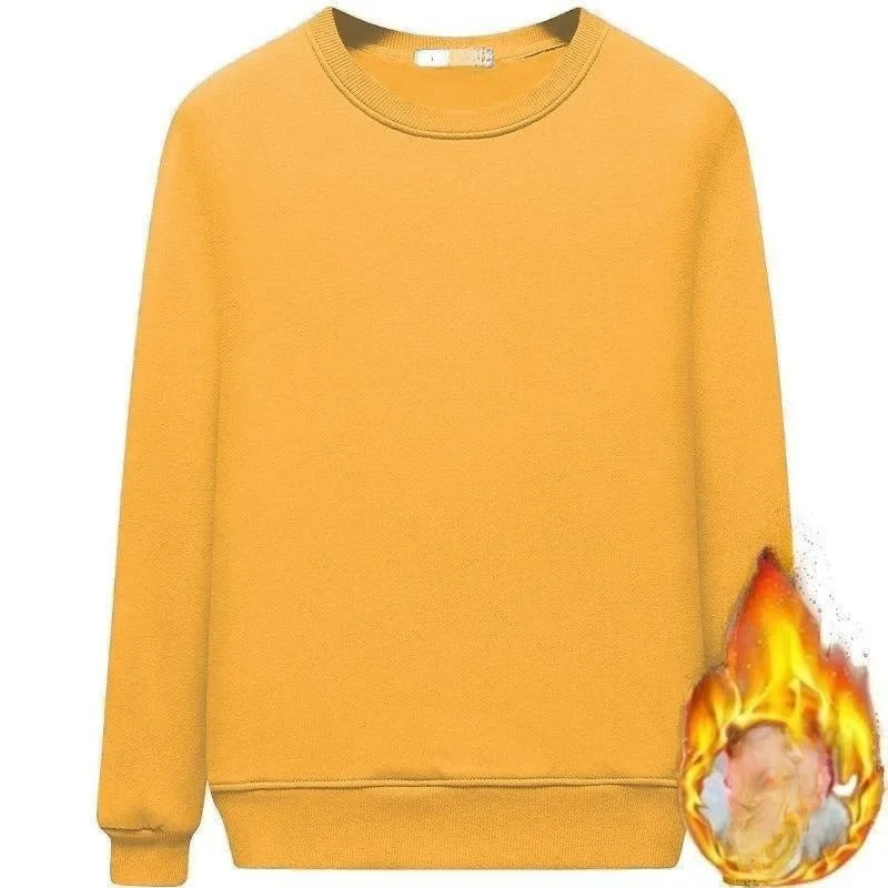 Fleece gefüttertes Rundhals-Sweatshirt für Frauen