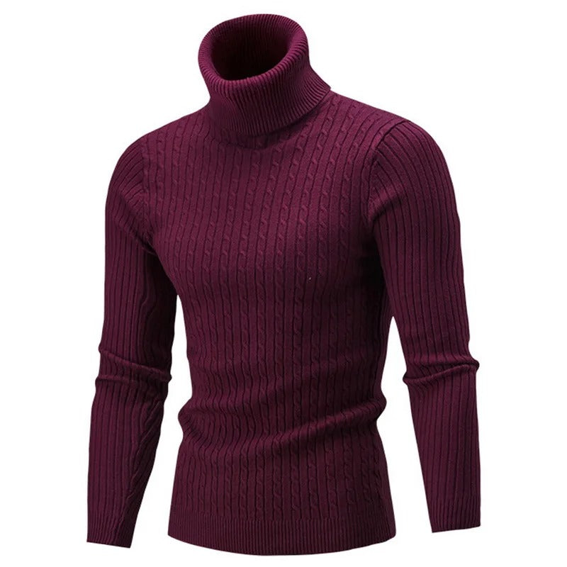 Herrenpullover mit schmalem Rollkragen
