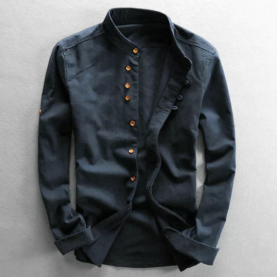 Variant image for Herren Bluse Japanischer Stil Elegante Baumwolle-1