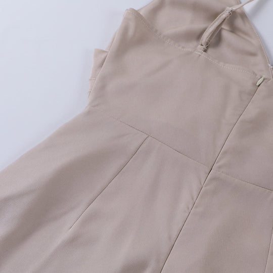 Damen Midi Kleid Drapiert Spaghetti-Träger Hochwertiger Stoff für Abendveranstaltungen 6