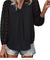 Damen Langarm-Top mit gekerbtem Ausschnitt Eleganz