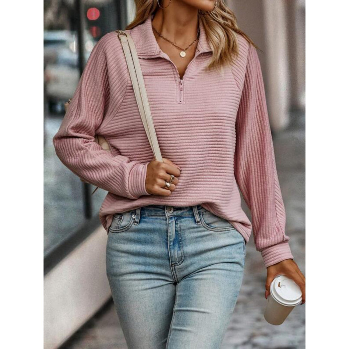 Damenpullover V-Ausschnitt Eleganter Stil Baumwoll-Seiden-Mischung 3