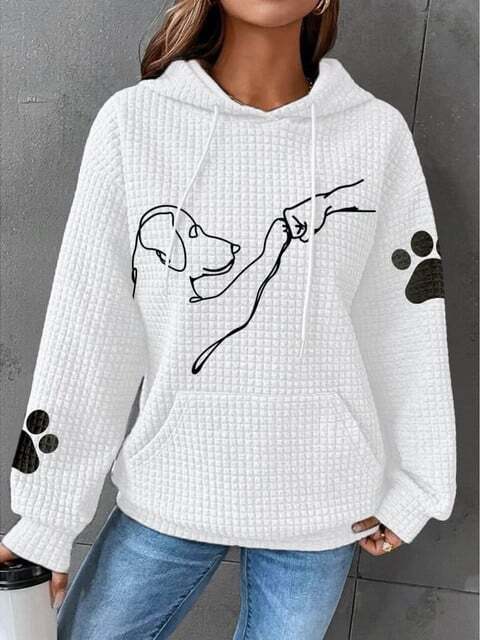 Damen Hoodie Bequemer Fleece Stil Atmungsaktives Material 4