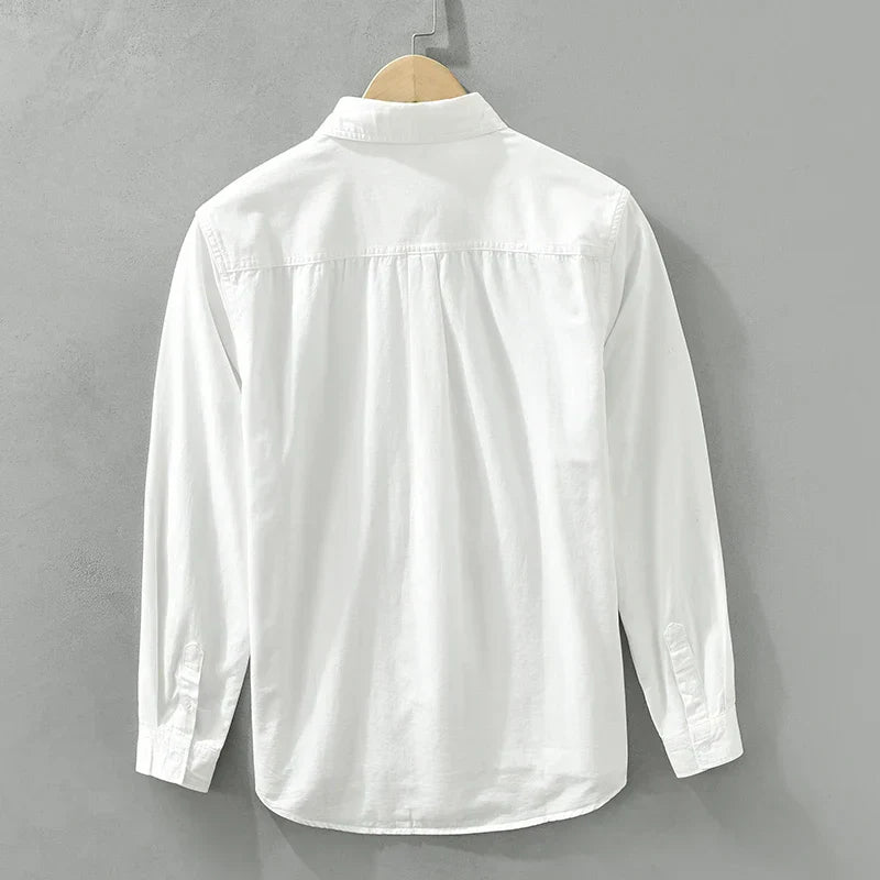 Herren Shirt Lässig Patchwork Baumwolle 3